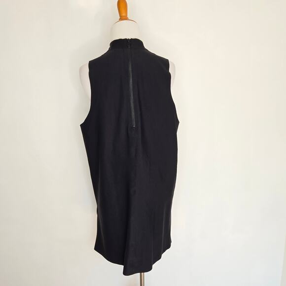 Athleta Interstellar Bike Tunic Top Mock Neck Zip Hem Relaxed Black Women Large - Picture 4 of 13